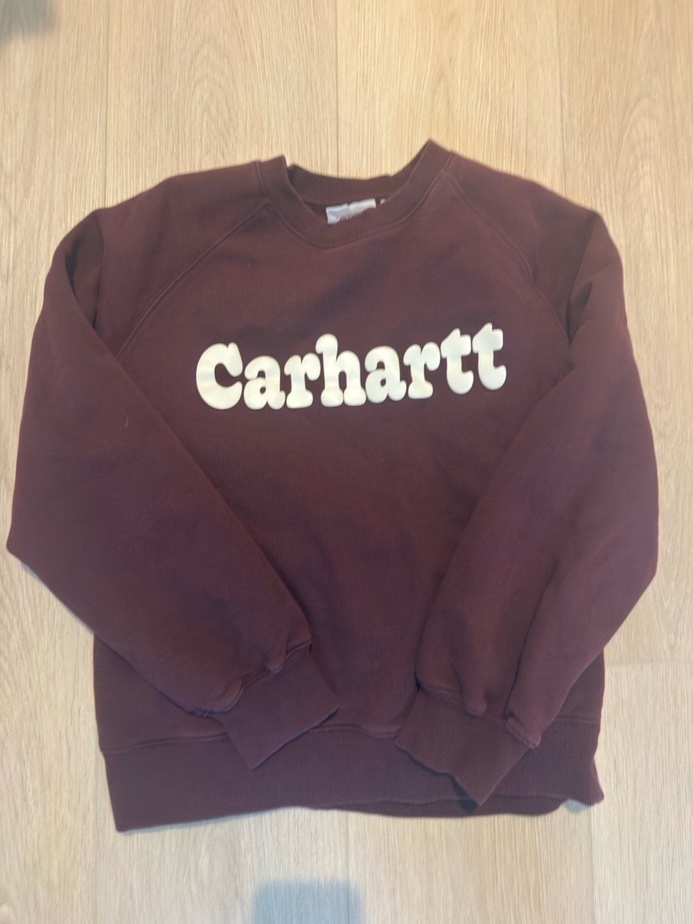 Carhartt WIP Maroon Crewneck Sweater with White Logo